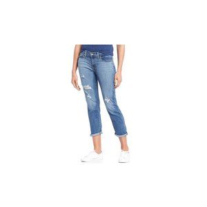 Levi Strauss Midrise Boyfriend Destruction Details Jeans, Hawaii Blue, NWT